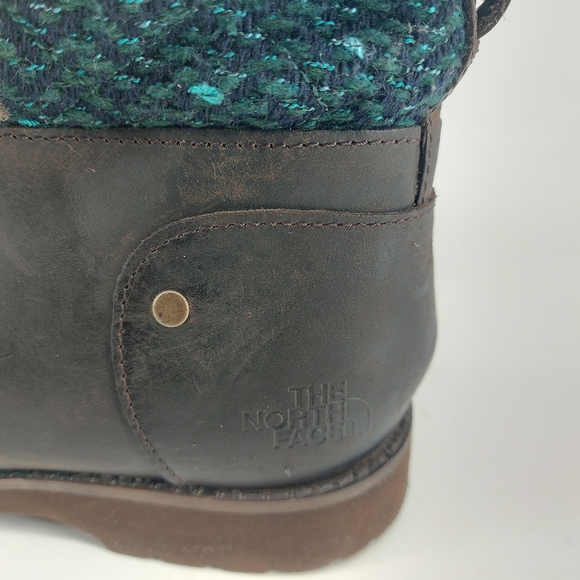 The North Face Women’s Size 6 Dark Brown Leather Knit Top Combat Boots - Picture 7 of 7